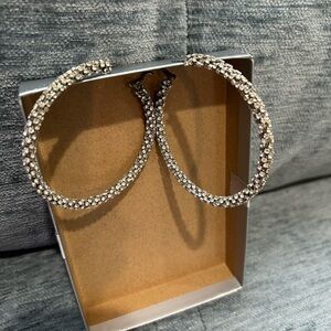 Sparkling Silver Hoop Earrings